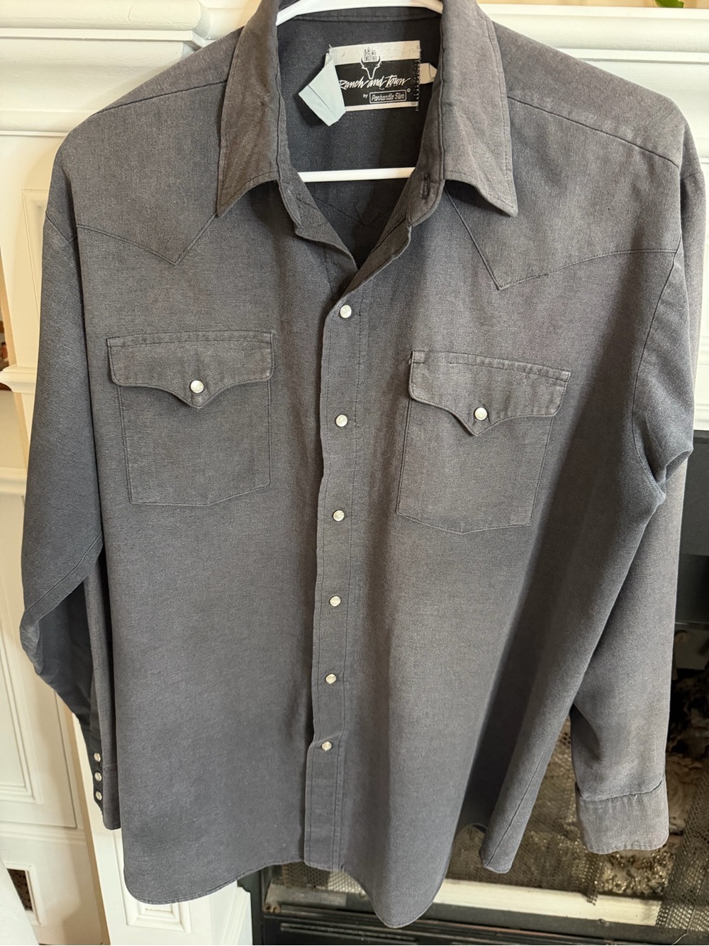 Panhandle Slim Gray Western Pearl Snap Shirt